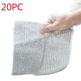 Steel Wire Dishcloth Daily Cleaning Cloth Mesh (Option: 20Piece 20x20cm-Single Layer)